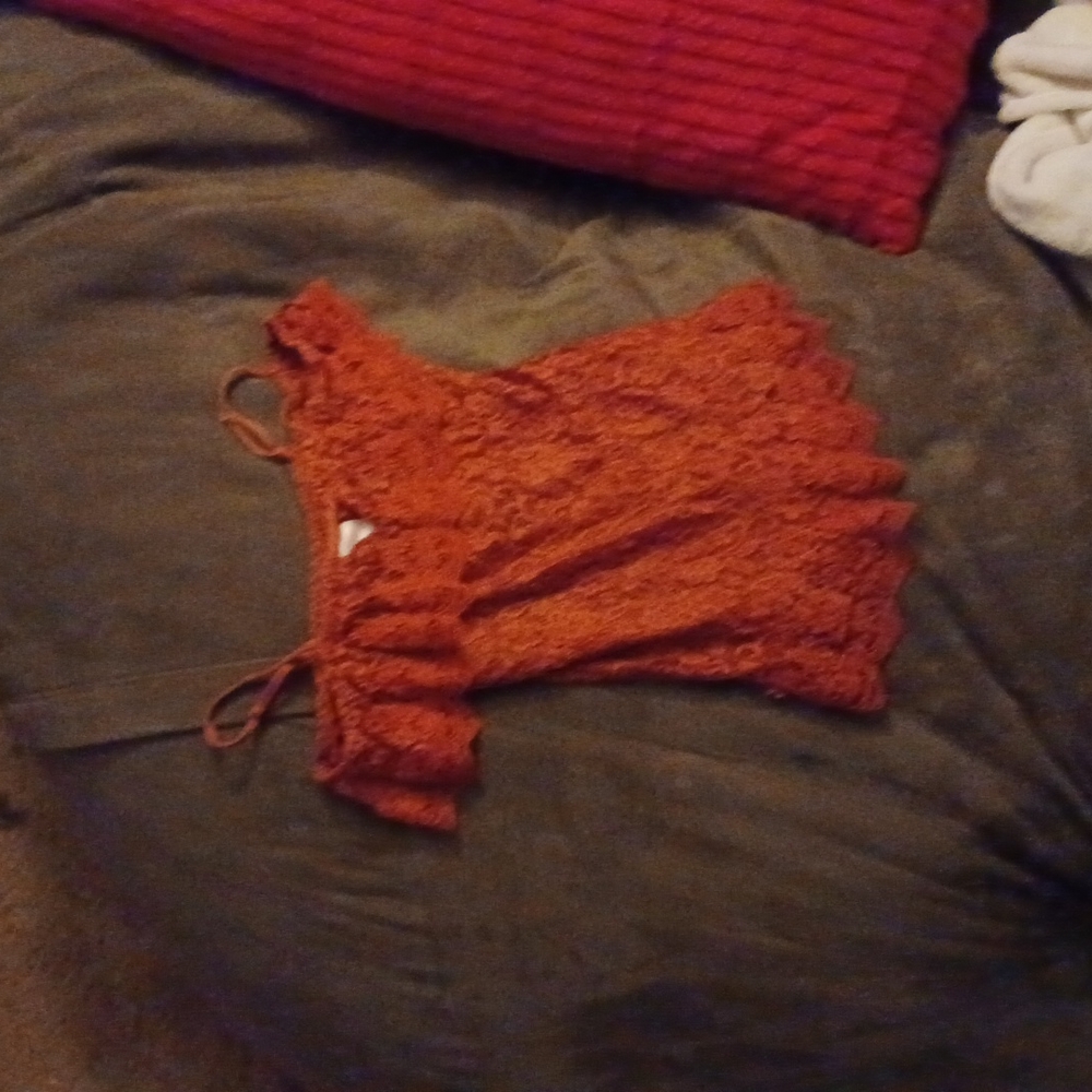Red lace top